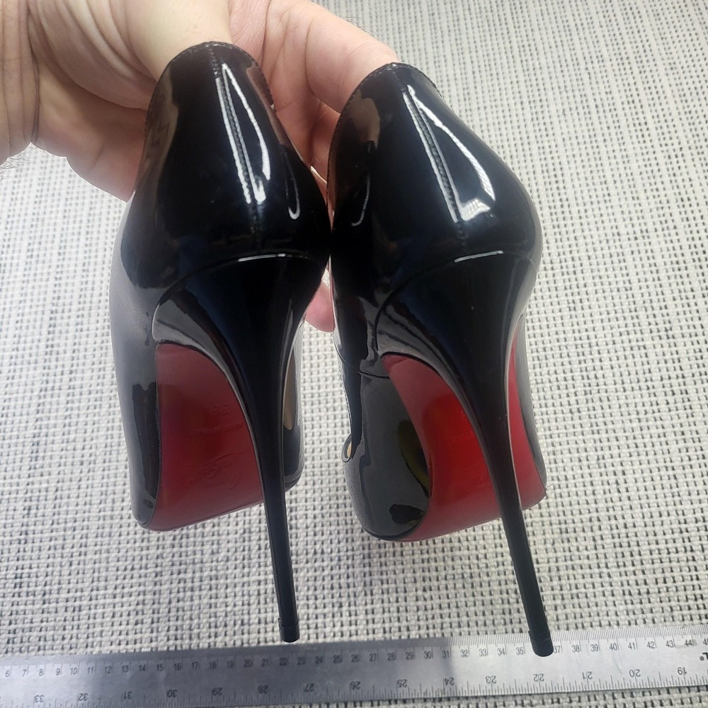 Christian Louboutin Shoes Womens 7.5 Black Patent Leather Stiletto Heel Pumps - Picture 3 of 6